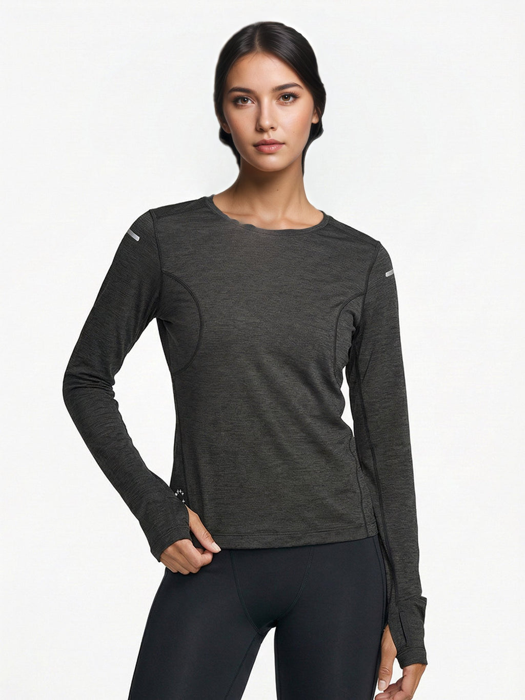 Performance long sleeve top lifestyle image 01: asian black standing