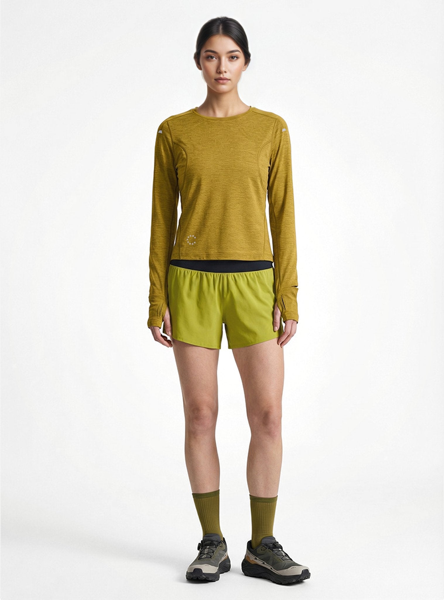 Performance long sleeve top lifestyle image 12: asian yellow fullbody