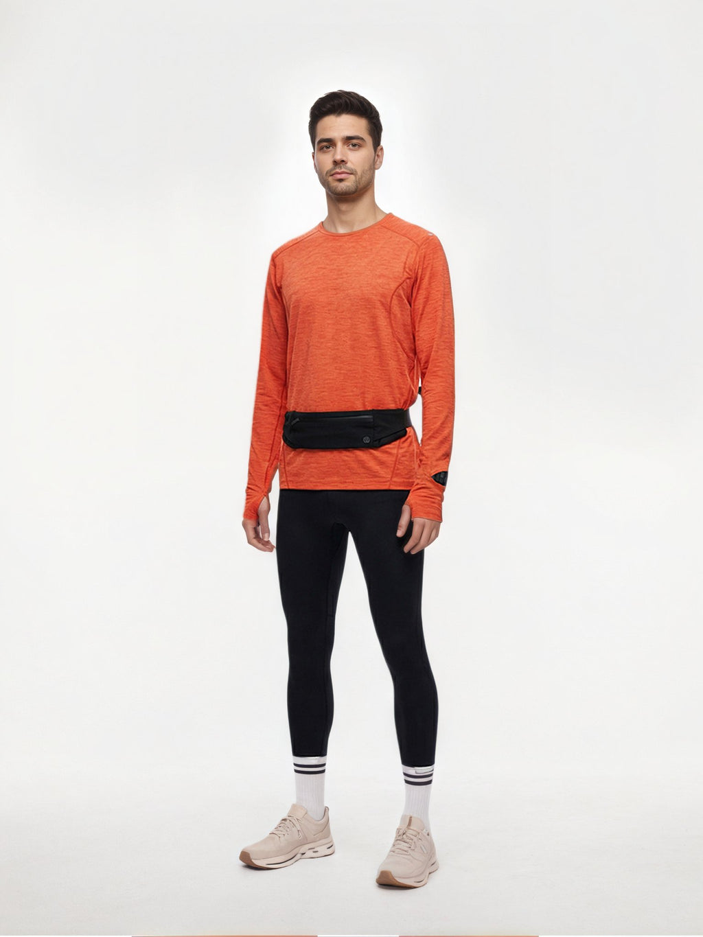 Performance long sleeve top lifestyle image 15: middle eastern orange standing