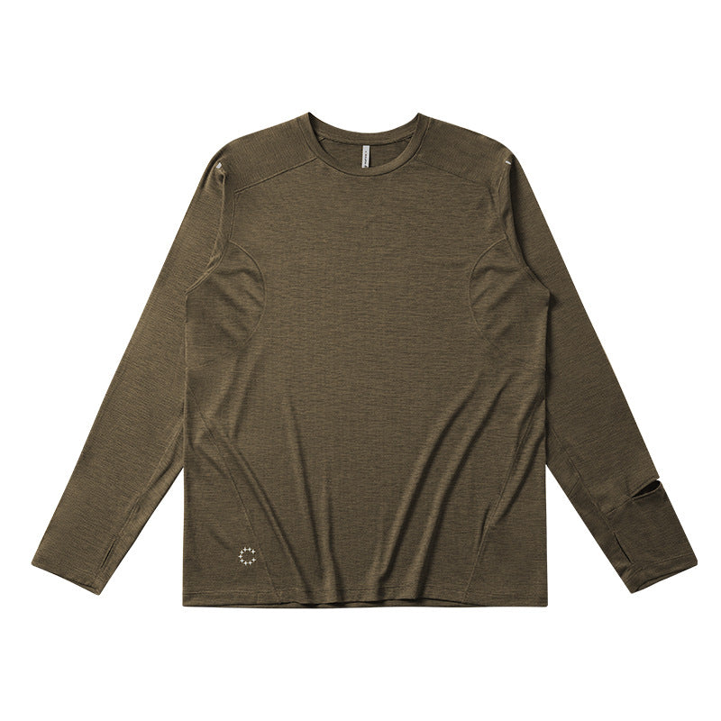 Men's Camping Green performance long sleeve top