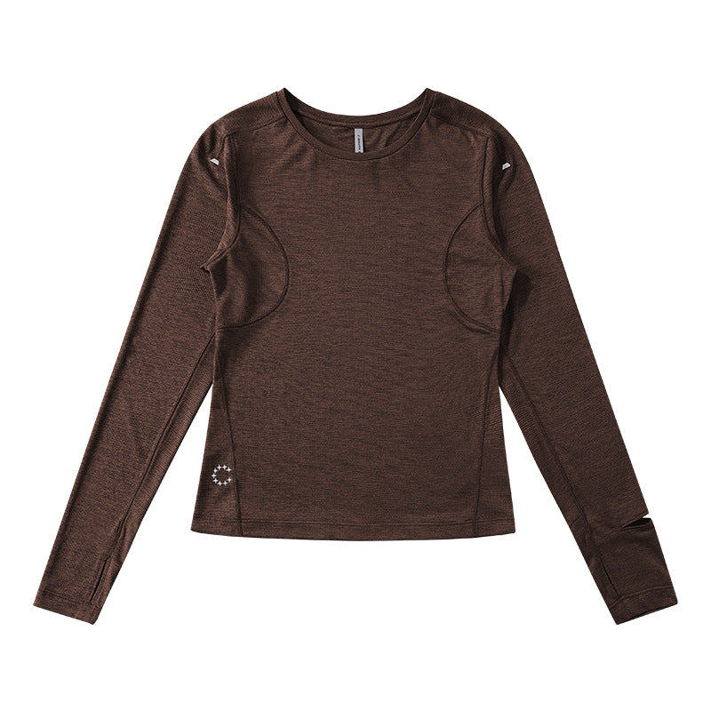 Women's Sandalwood Brown performance long sleeve top