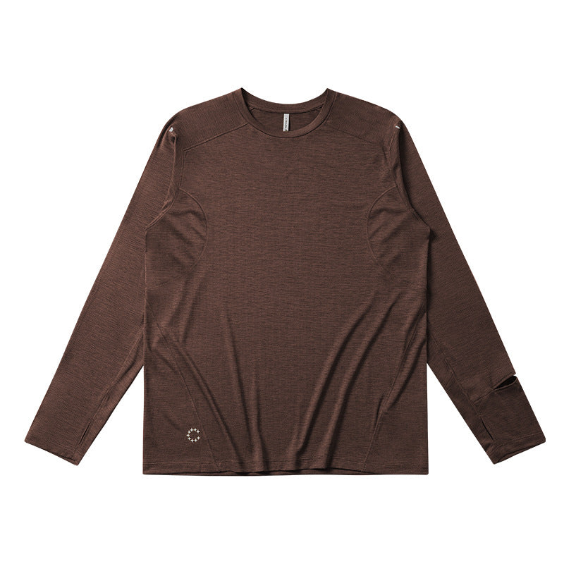 Men's Sandalwood Brown performance long sleeve top